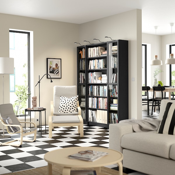 IKEA BILLY / OXBERG bookcase comb w glass doors, 63x79 1/2 in Black Oak Effect, Ikea Ireland | 7906DNSMC