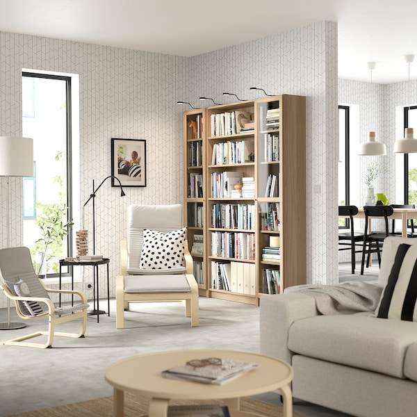 IKEA BILLY / OXBERG bookcase comb w glass doors, 63x79 1/2 in Oak Effect, Ikea Ireland | 0269URENW