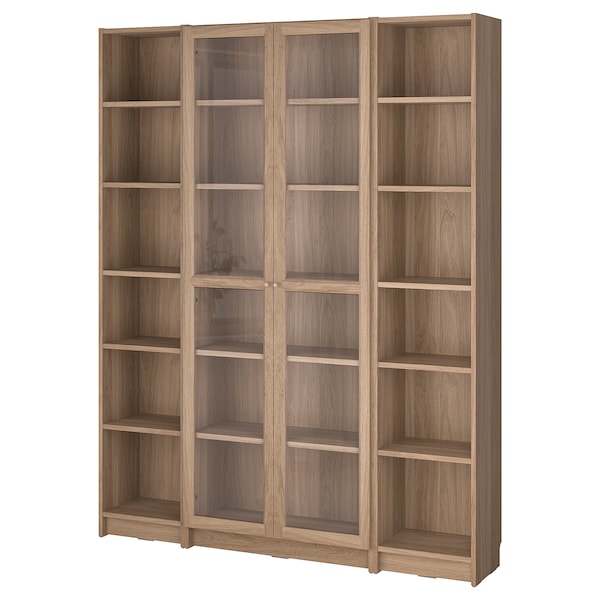 IKEA BILLY / OXBERG bookcase comb w glass doors, 63x79 1/2 in Oak Effect, Ikea Ireland | 0269URENW