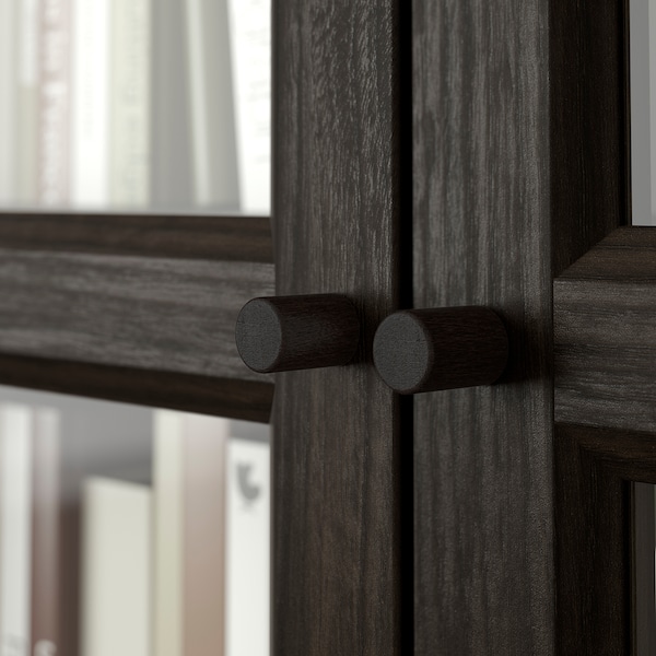 IKEA BILLY / OXBERG bookcase w glass doors, 31 1/2x11 3/4x79 1/2 in Dark Brown Oak Effect, Ikea Ireland | 0352AYFCP