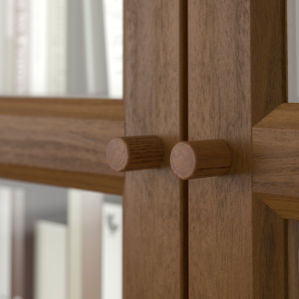 IKEA BILLY / OXBERG bookcase w glass doors, 31 1/2x11 3/4x79 1/2 in Brown Walnut Effect, Ikea Ireland | 8562WKUJZ