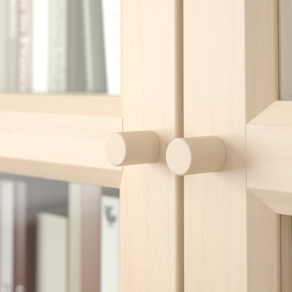 IKEA BILLY / OXBERG bookcase w glass doors, 31 1/2x11 3/4x79 1/2 in Birch Effect, Ikea Ireland | 9738GAKYB