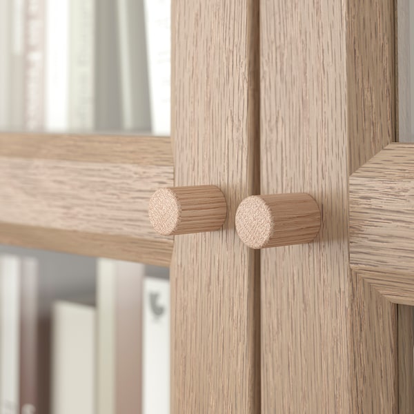 IKEA BILLY / OXBERG bookcase w glass doors, 31 1/2x11 3/4x79 1/2 in Oak Effect, Ikea Ireland | 0195KCVFI