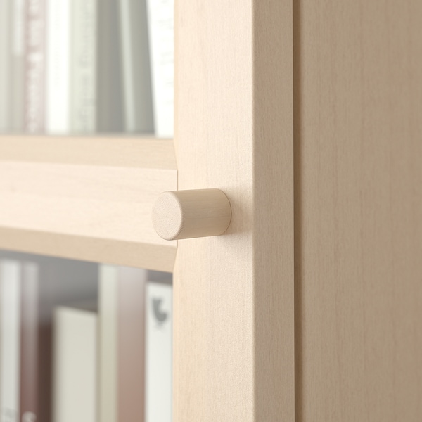 IKEA BILLY / OXBERG bookcase w glass doors/ext unit, 15 3/4x11 3/4x93 1/4 in Birch Effect, Ikea Ireland | 7192OHRKM