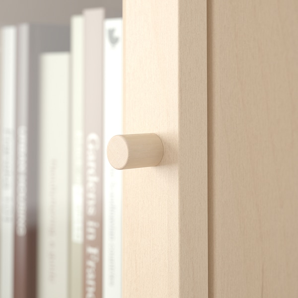 IKEA BILLY / OXBERG bookcase w glass doors/ext unit, 15 3/4x11 3/4x93 1/4 in Birch Effect, Ikea Ireland | 7192OHRKM