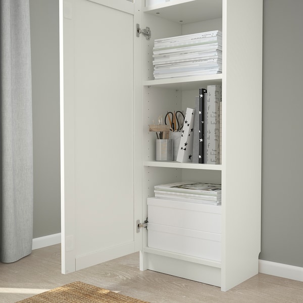 IKEA BILLY / OXBERG bookcase w hght ext ut/pnl/glss drs, white/glass, 15 3/4x11 3/4x93 1/4 in, Ikea Ireland | 8016UDXTV