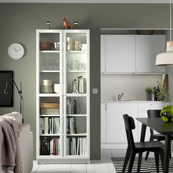 IKEA BILLY / OXBERG bookcase, white, 31 1/2x11 3/4x79 1/2 in, Ikea Ireland | 8715DHUFQ