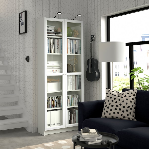 IKEA BILLY / OXBERG bookcase, white, 31 1/2x11 3/4x79 1/2 in, Ikea Ireland | 8715DHUFQ