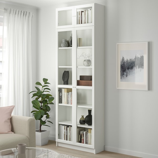 IKEA BILLY / OXBERG bookcase, white, 31 1/2x11 3/4x93 1/4 in, Ikea Ireland | 4173CGZDR
