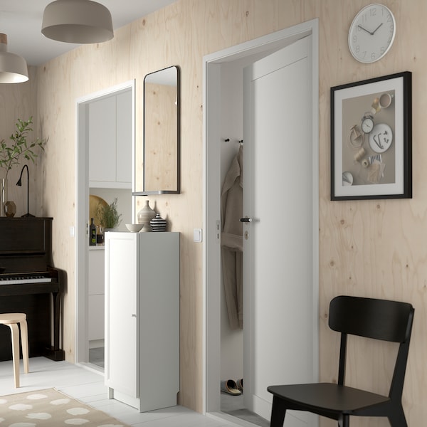 IKEA BILLY / OXBERG bookcase with door, 15 3/4x11 3/4x41 3/4 in White, Ikea Ireland | 6832KMZOA