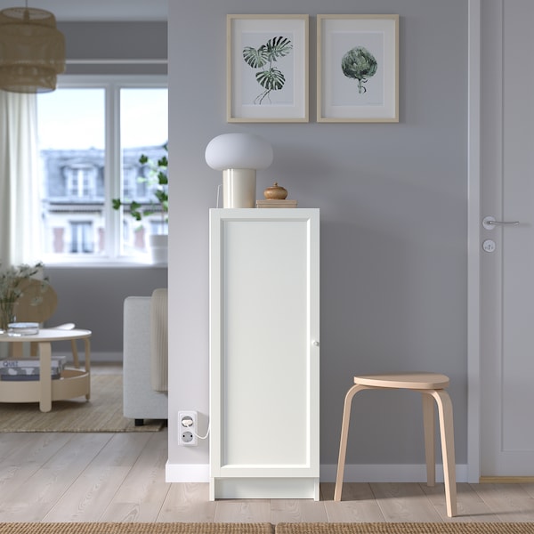 IKEA BILLY / OXBERG bookcase with door, 15 3/4x11 3/4x41 3/4 in White, Ikea Ireland | 6832KMZOA