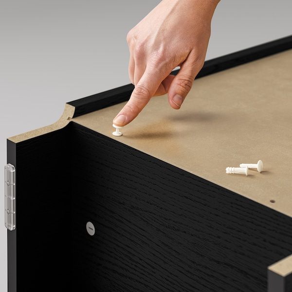 IKEA BILLY / OXBERG bookcase with door, 15 3/4x11 3/4x41 3/4 in Black Oak Effect, Ikea Ireland | 2610HEGTK