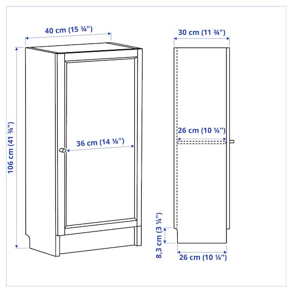 IKEA BILLY / OXBERG bookcase with door, 15 3/4x11 3/4x41 3/4 in Black Oak Effect, Ikea Ireland | 2610HEGTK