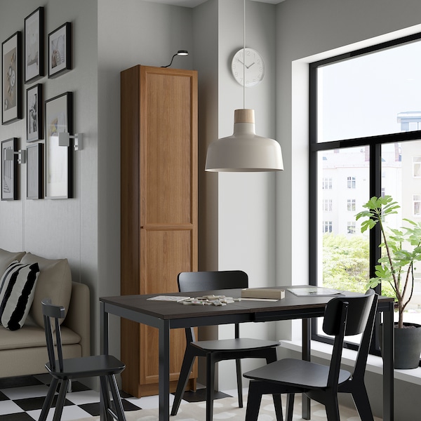 IKEA BILLY / OXBERG bookcase with doors, 15 3/4x11 3/4x79 1/2 in Brown Walnut Effect, Ikea Ireland | 1426UDIYS