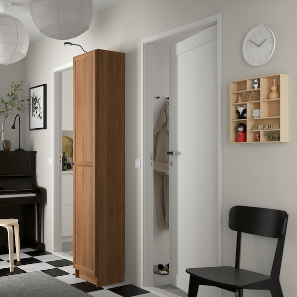 IKEA BILLY / OXBERG bookcase with doors, 15 3/4x11 3/4x79 1/2 in Brown Walnut Effect, Ikea Ireland | 1426UDIYS