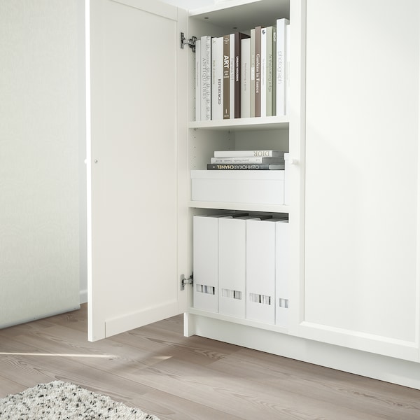 IKEA BILLY / OXBERG bookcase with doors, 31 1/2x11 3/4x41 3/4 in White, Ikea Ireland | 4260KCFIJ