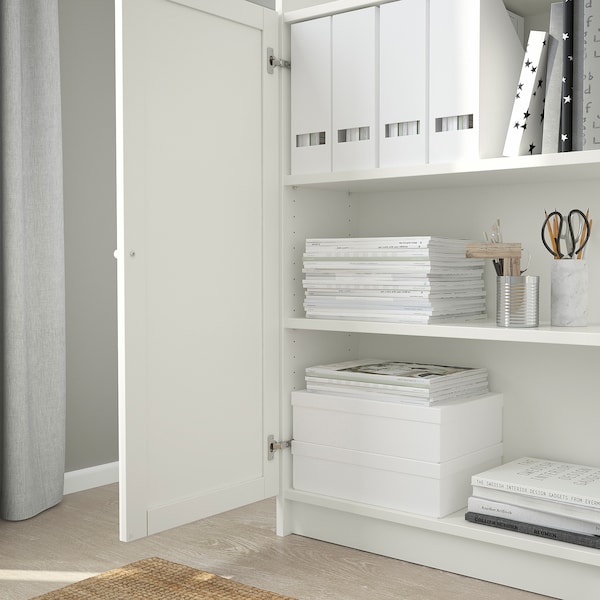 IKEA BILLY / OXBERG bookcase with doors, 31 1/2x11 3/4x79 1/2 in White, Ikea Ireland | 5672XCUYH