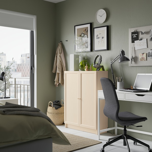 IKEA BILLY / OXBERG bookcase with doors, 31 1/2x11 3/4x41 3/4 in Light, Ikea Ireland | 5438IMKOB