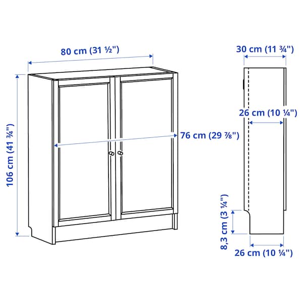 IKEA BILLY / OXBERG bookcase with doors, 31 1/2x11 3/4x41 3/4 in Light, Ikea Ireland | 5438IMKOB