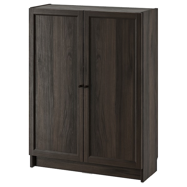 IKEA BILLY / OXBERG bookcase with doors, 31 1/2x11 3/4x41 3/4 in Dark, Ikea Ireland | 2583HYRXT