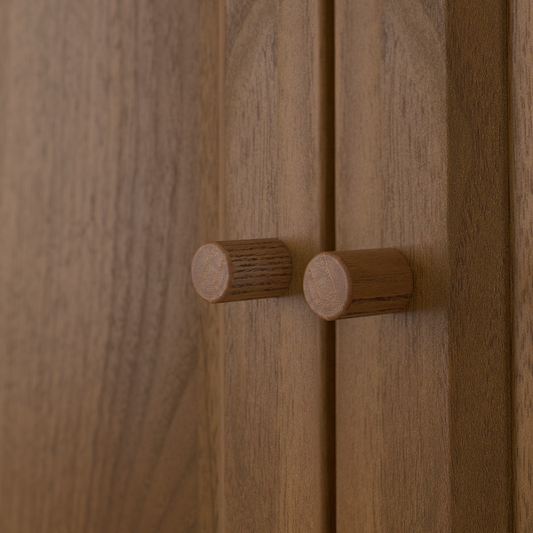 IKEA BILLY / OXBERG bookcase with doors, 31 1/2x11 3/4x79 1/2 in Brown Walnut Effect, Ikea Ireland | 0784AHWGS