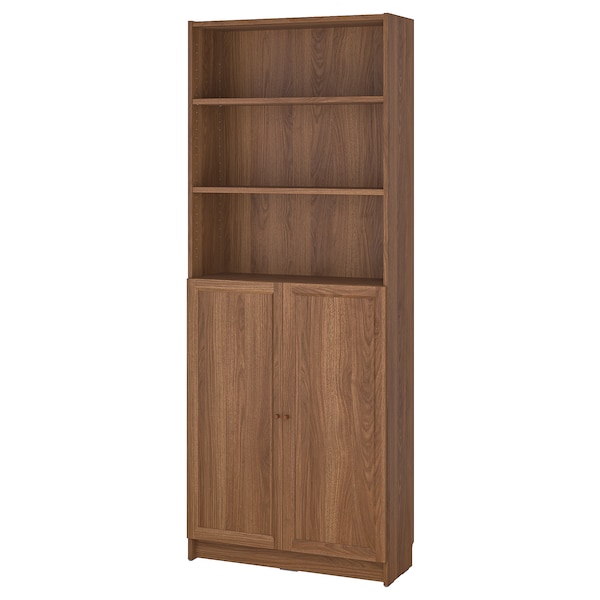 IKEA BILLY / OXBERG bookcase with doors, 31 1/2x11 3/4x79 1/2 in Brown Walnut Effect, Ikea Ireland | 0784AHWGS