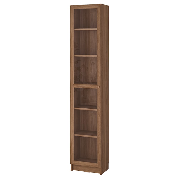 IKEA BILLY / OXBERG bookcase with glass-door, 15 3/4x11 3/4x79 1/2 in Brown Walnut Effect / Clear Glass, Ikea Ireland | 2578KJSZH