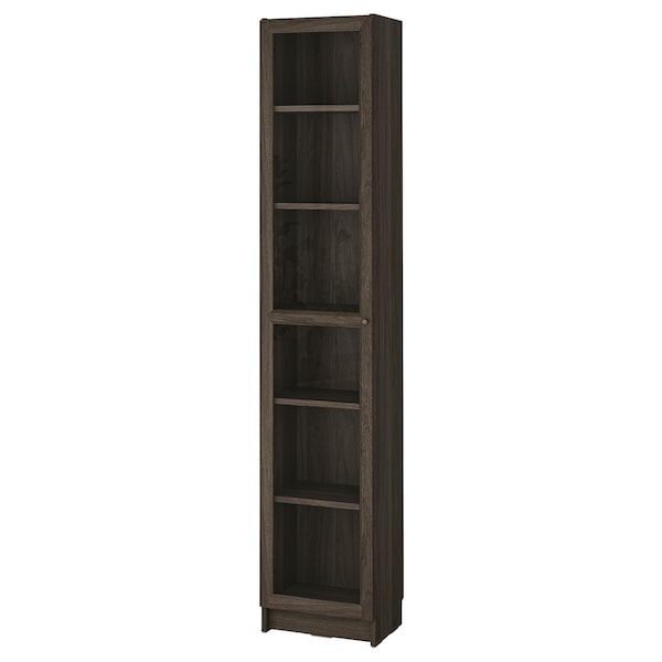 IKEA BILLY / OXBERG bookcase with glass-door, clear glass, 15 3/4x11 3/4x79 1/2 in Dark Brown Oak Effect, Ikea Ireland | 8675LKXUT