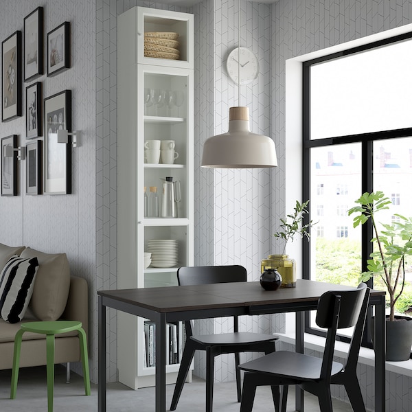 IKEA BILLY / OXBERG bookcase with glass-door, white/glass, 15 3/4x11 3/4x93 1/4 in, Ikea Ireland | 6792IQASN