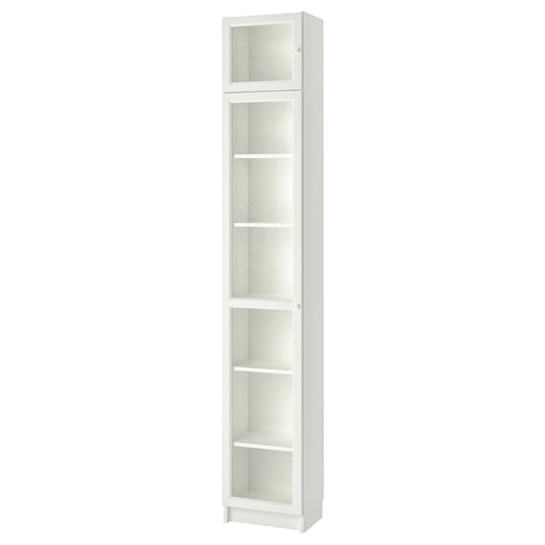 IKEA BILLY / OXBERG bookcase with glass-door, white/glass, 15 3/4x11 3/4x93 1/4 in, Ikea Ireland | 6792IQASN