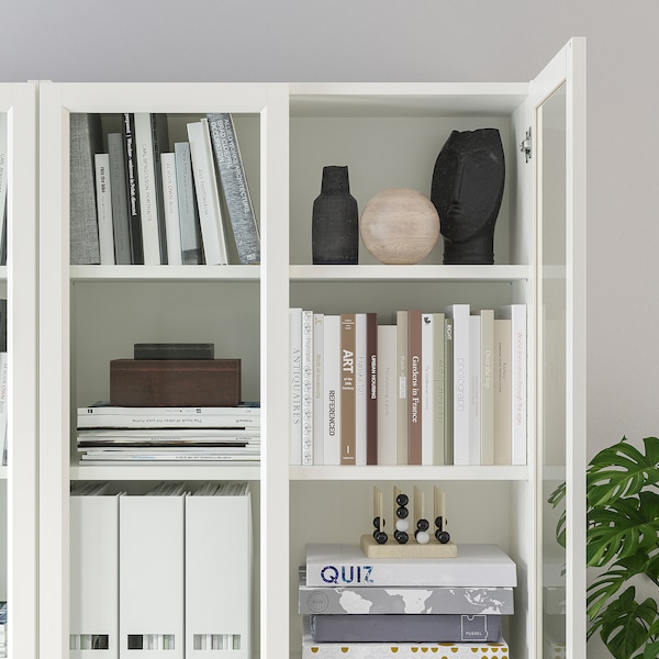 IKEA BILLY / OXBERG bookcase with panel/glass doors, white/glass, 47 1/4x11 3/4x79 1/2 in, Ikea Ireland | 5684IOJLW