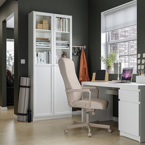 IKEA BILLY / OXBERG bookcase with panel/glass doors, 31 1/2x11 3/4x79 1/2 in White, Ikea Ireland | 0572GAHUL