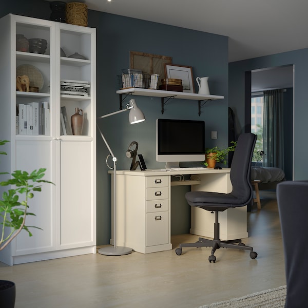 IKEA BILLY / OXBERG bookcase with panel/glass doors, 31 1/2x11 3/4x79 1/2 in White, Ikea Ireland | 0572GAHUL