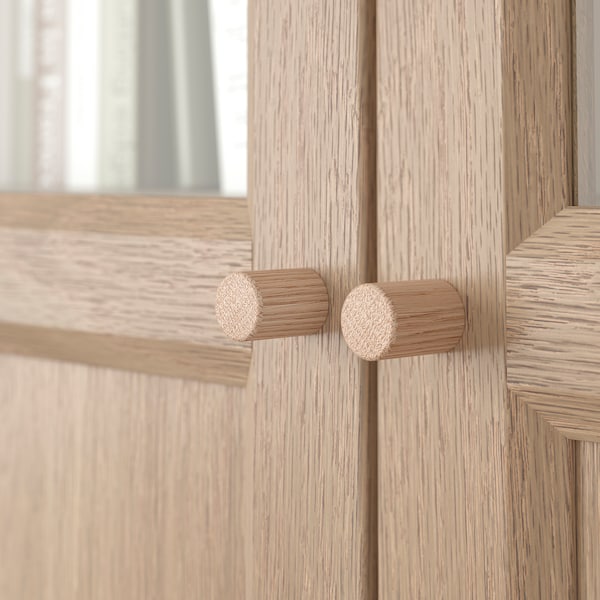 IKEA BILLY / OXBERG bookcase with panel/glass doors, 31 1/2x11 3/4x79 1/2 in Oak Effect, Ikea Ireland | 3876KUOQV