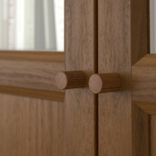 IKEA BILLY / OXBERG bookcase with panel/glass doors, 31 1/2x11 3/4x79 1/2 in Brown Walnut Effect, Ikea Ireland | 0392HQJMP
