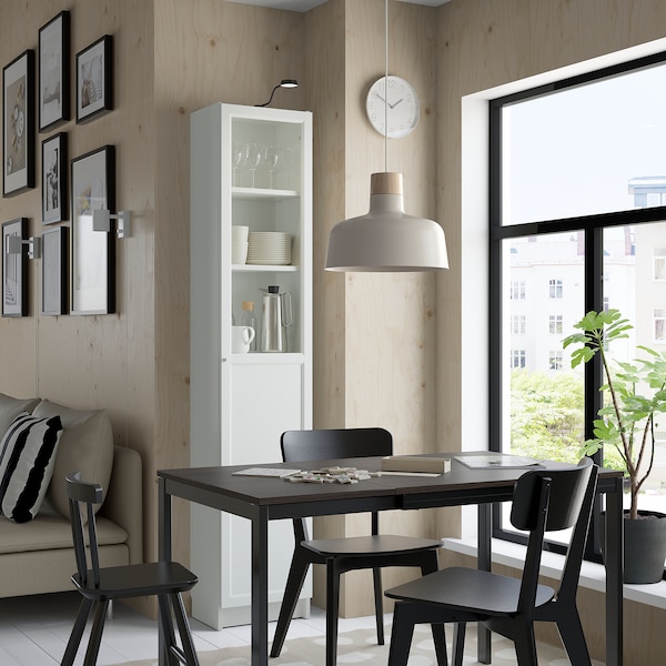 IKEA BILLY / OXBERG bookcase with panel/glass door, 15 3/4x11 3/4x79 1/2 in White / Glass, Ikea Ireland | 8741YBWDF