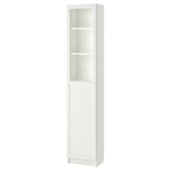IKEA BILLY / OXBERG bookcase with panel/glass door, 15 3/4x11 3/4x79 1/2 in White / Glass, Ikea Ireland | 8741YBWDF
