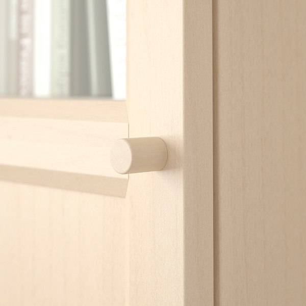 IKEA BILLY / OXBERG bookcase with panel/glass door, 15 3/4x11 3/4x79 1/2 in Birch Effect, Ikea Ireland | 2047JUQIO