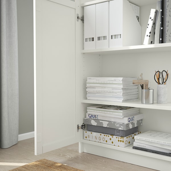 IKEA BILLY / OXBERG bookcase with panel/glass doors, 63x11 3/4x79 1/2 in White, Ikea Ireland | 5823JXUGT