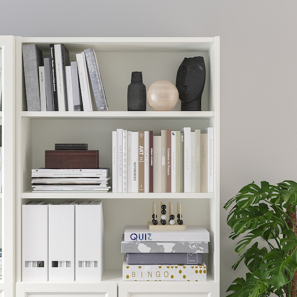 IKEA BILLY / OXBERG bookcase with panel/glass doors, 63x11 3/4x79 1/2 in White, Ikea Ireland | 5823JXUGT