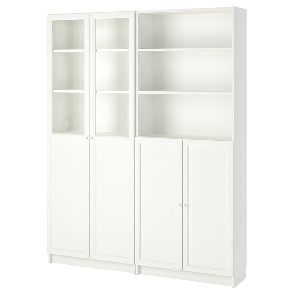 IKEA BILLY / OXBERG bookcase with panel/glass doors, 63x11 3/4x79 1/2 in White, Ikea Ireland | 5823JXUGT