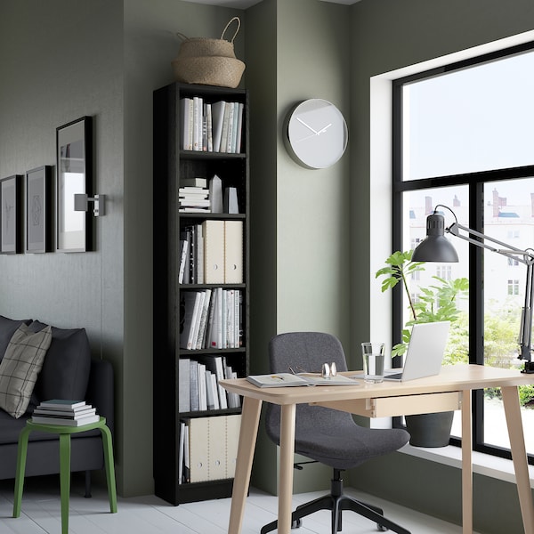 IKEA BILLY bookcase, 15 3/4x11x79 1/2 in Black Oak Effect, Ikea Ireland | 8619XSIVK