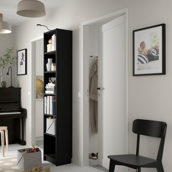 IKEA BILLY bookcase, 15 3/4x11x79 1/2 in Black Oak Effect, Ikea Ireland | 8619XSIVK