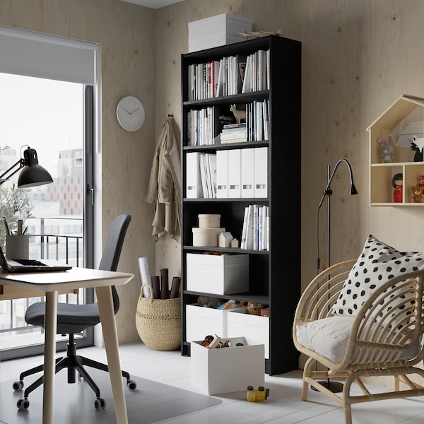 IKEA BILLY bookcase, 31 1/2x11x79 1/2 in Black Oak Effect, Ikea Ireland | 2347NFVDA