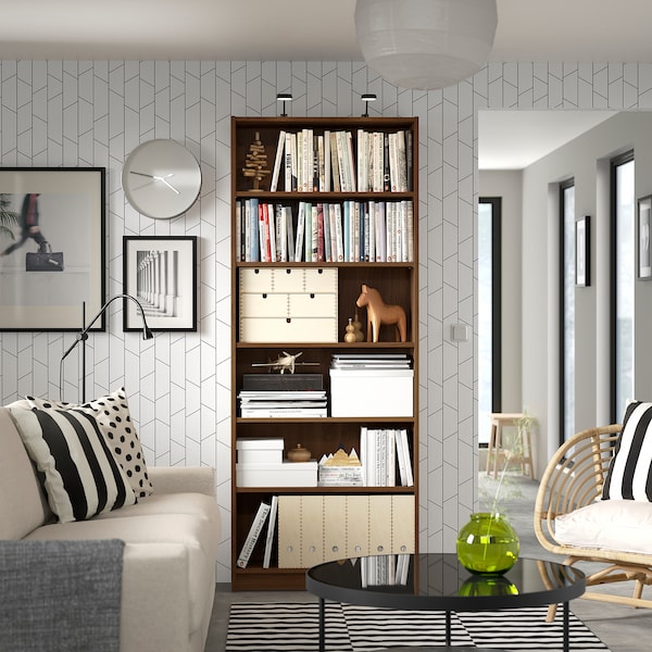 IKEA BILLY bookcase, 31 1/2x11x79 1/2 in Brown Walnut Effect, Ikea Ireland | 3584NTSGR