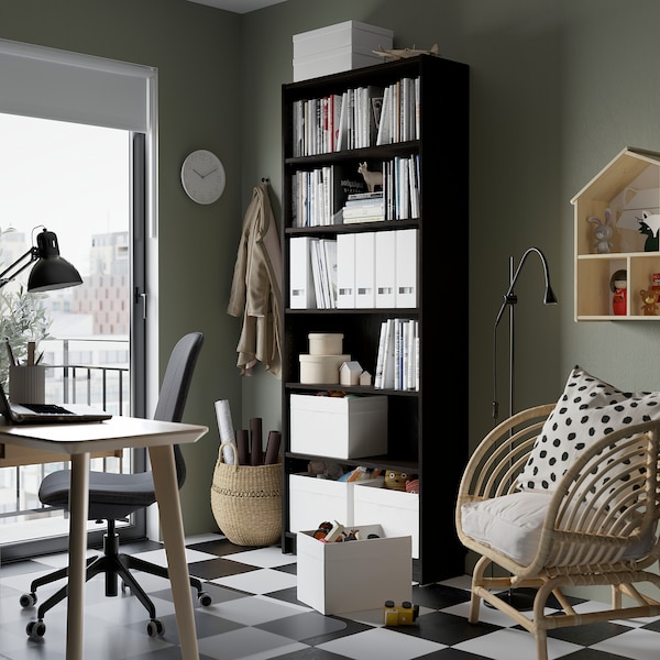 IKEA BILLY bookcase, 31 1/2x11x79 1/2 in Dark Brown Oak Effect, Ikea Ireland | 9375AHBEN