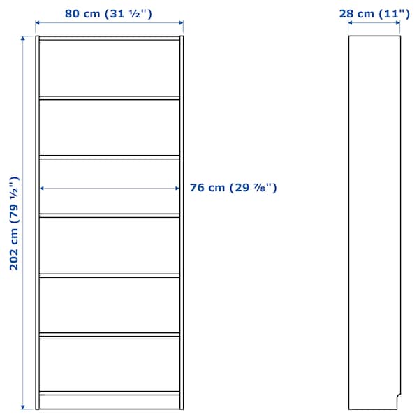 IKEA BILLY bookcase, 31 1/2x11x79 1/2 in White, Ikea Ireland | 9432FJOVA