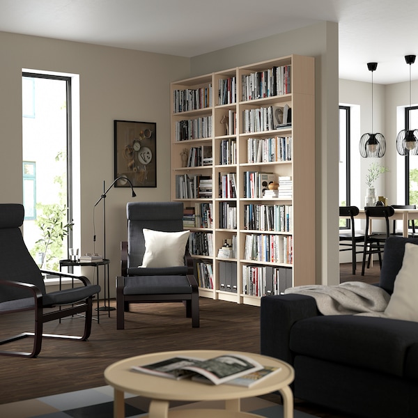 IKEA BILLY bookcase comb w extension units, 78 3/4x11x93 1/4 in Birch Effect, Ikea Ireland | 6180NLBEO