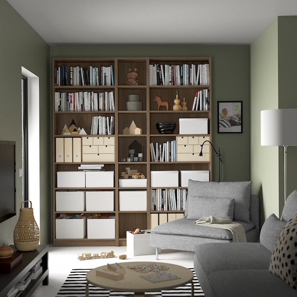 IKEA BILLY bookcase comb w extension units, 78 3/4x11x93 1/4 in Oak Effect, Ikea Ireland | 8374IJRNU