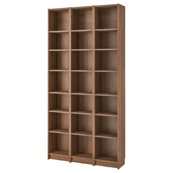 IKEA BILLY bookcase comb w extension units, 47 1/4x11x93 1/4 in Brown Walnut Effect, Ikea Ireland | 8612JLVIZ